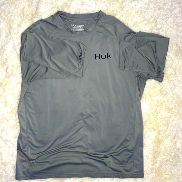 Huk long sleeve fishing shirt size Large gray - Picture 1 of 4